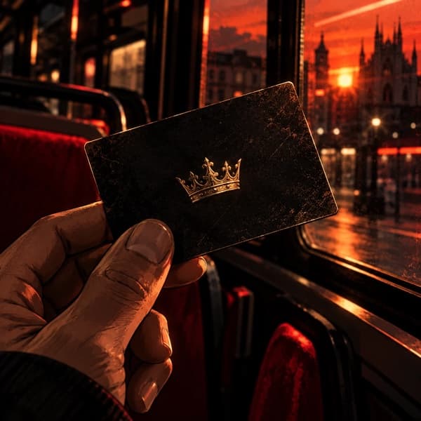 Il cartoncino nero con la corona d’oro